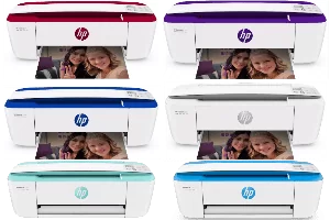 6 different units of HP DeskJet 3700 series All-in-one printer, assorted colors