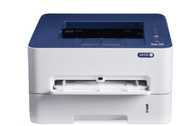 Xerox Phaser 3260 front view, white and blue color
